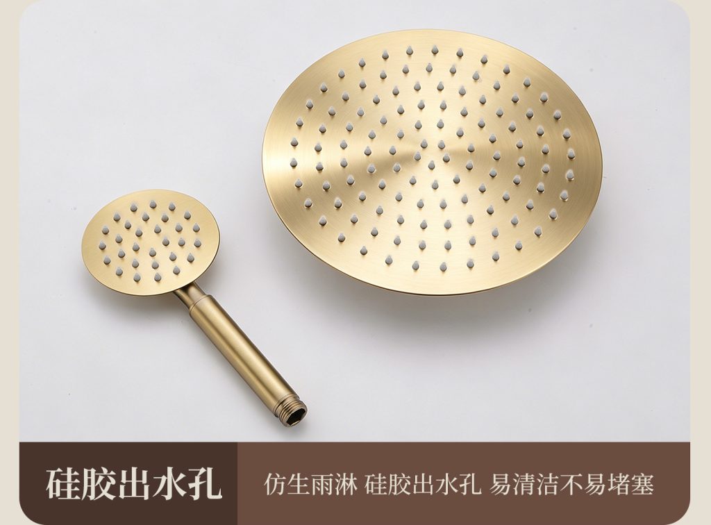 Brushed Gold Thermostatic Shower Set detail image