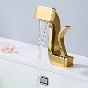 Gold Waterfall Luxury Basin Tap