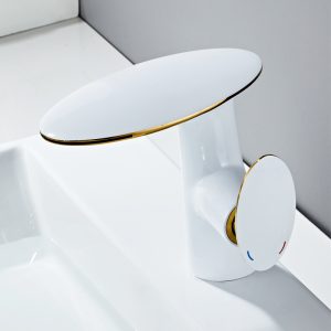 Shell White & Gold Basin Tap