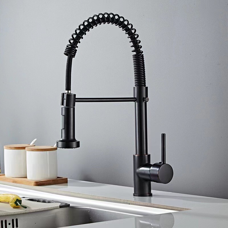 Black Spring Kitchen Tap