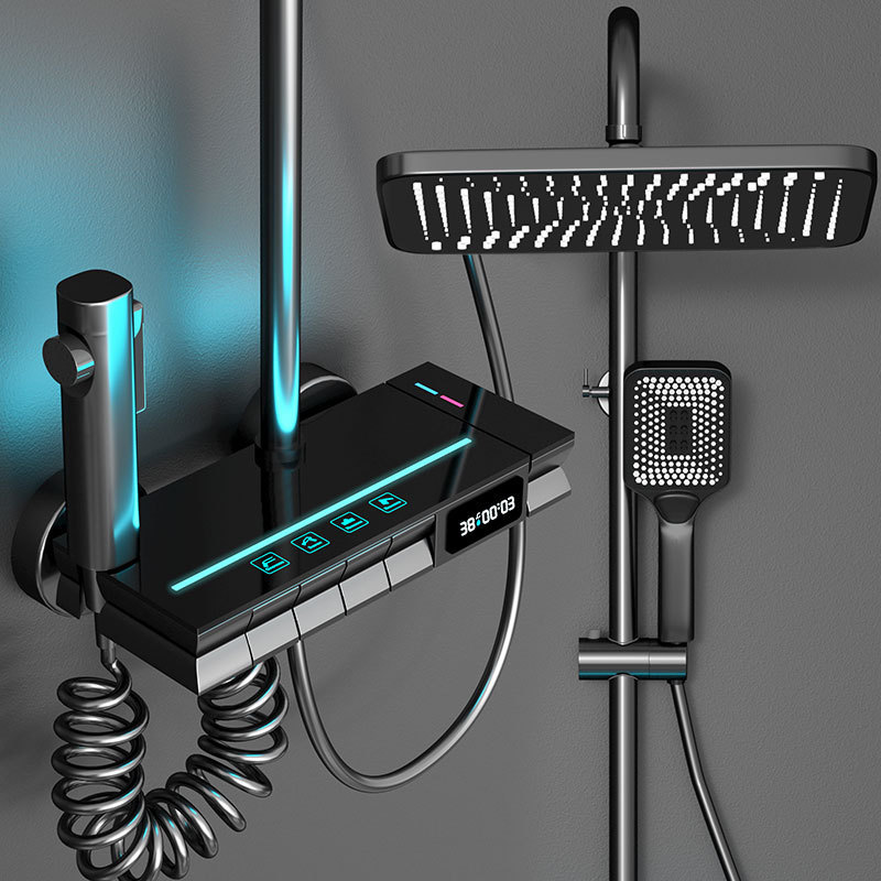 V7 Gunmetal LED Display Shower Set